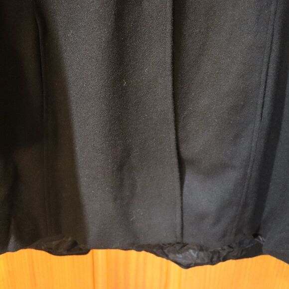 J. Jill Black Pea Coat with Collared Neckline Wool Cashmere Angora LG - Picture 10 of 12